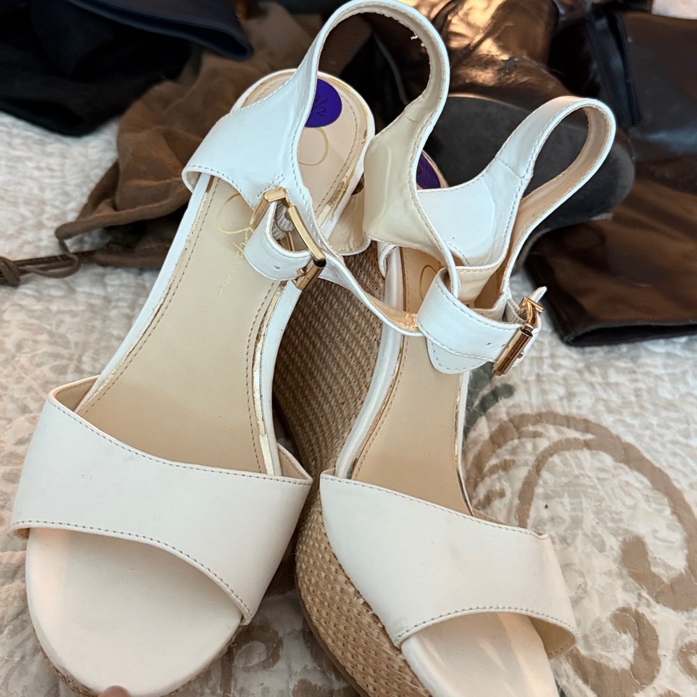 White Wedge Sandals